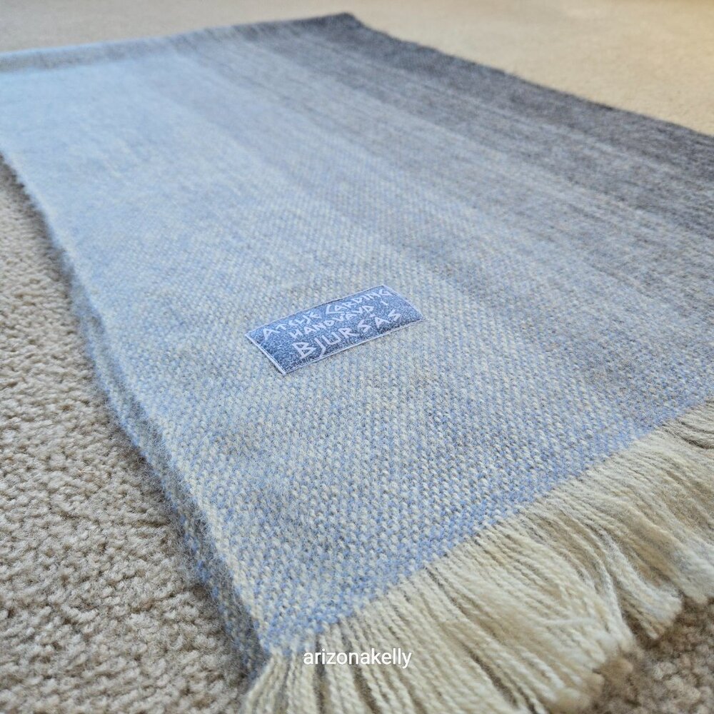 Handwoven Wool Scarf Atelje Carding Tweed Gradient Ombre Sweden Scandinavia - Picture 11 of 14